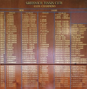 2020 Club Champions Board